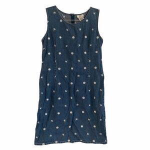 ICE Vintage Denim Mini Floral Embroidered Dress 8